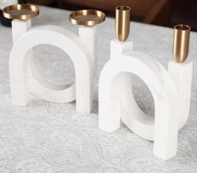 MARBLE U-SHAPED CANDLE STAND