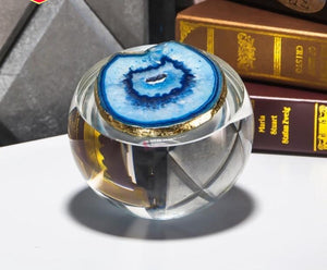 AGATE BALL BOOKENDS