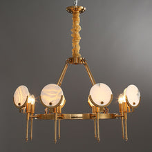 Load image into Gallery viewer, Hazal Marble Gold Chandelier