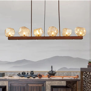 Kenya-Brown Glass Chandelier