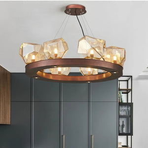 Kenya-Brown Glass Chandelier