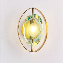 Load image into Gallery viewer, PRECIE POST MODERN GREEN CRYSTAL WALL SCONCE