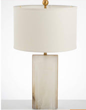 Load image into Gallery viewer, ROONEY 26&quot; Antique Brass X Marble Table Lamp