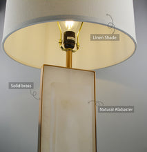 Load image into Gallery viewer, ROONEY 26&quot; Antique Brass X Marble Table Lamp