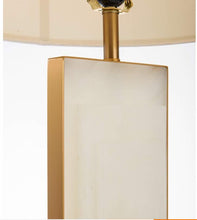 Load image into Gallery viewer, ROONEY 26&quot; Antique Brass X Marble Table Lamp