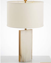 Load image into Gallery viewer, ROONEY 26&quot; Antique Brass X Marble Table Lamp