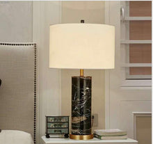 Load image into Gallery viewer, TAI 27.5&quot; Black Marble Table Lamp