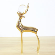 Load image into Gallery viewer, Birch Copper Deer Crystal Ball Ornament (SET OF 2)