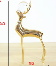 Load image into Gallery viewer, Birch Copper Deer Crystal Ball Ornament (SET OF 2)